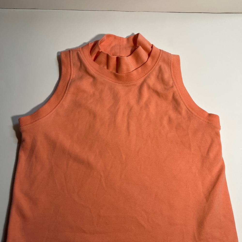 Girls Old Navy Active Orange Dynamic Fleece Hi Neck Crop Top Tank  Size Large